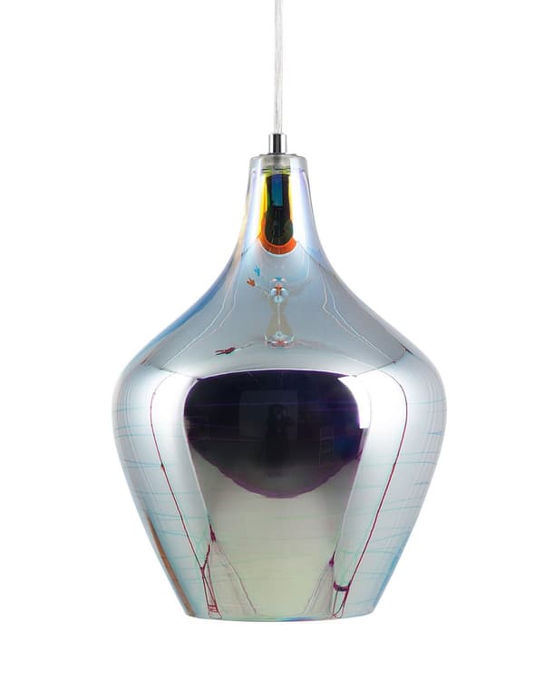 Hängande Lampa Silver Hög Glans Reflektivt Glas Geometrisk Skärm Eklektisk Glamorös Design