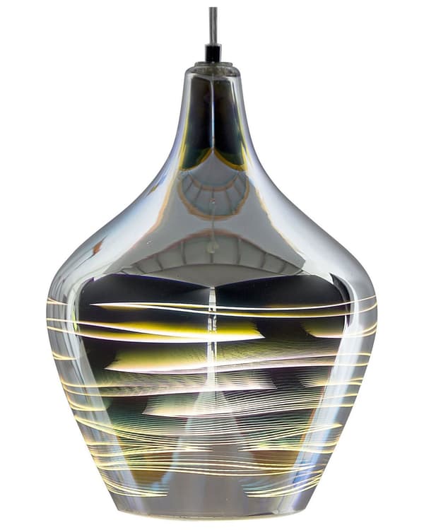 Hängande Lampa Silver Hög Glans Reflektivt Glas Geometrisk Skärm Eklektisk Glamorös Design