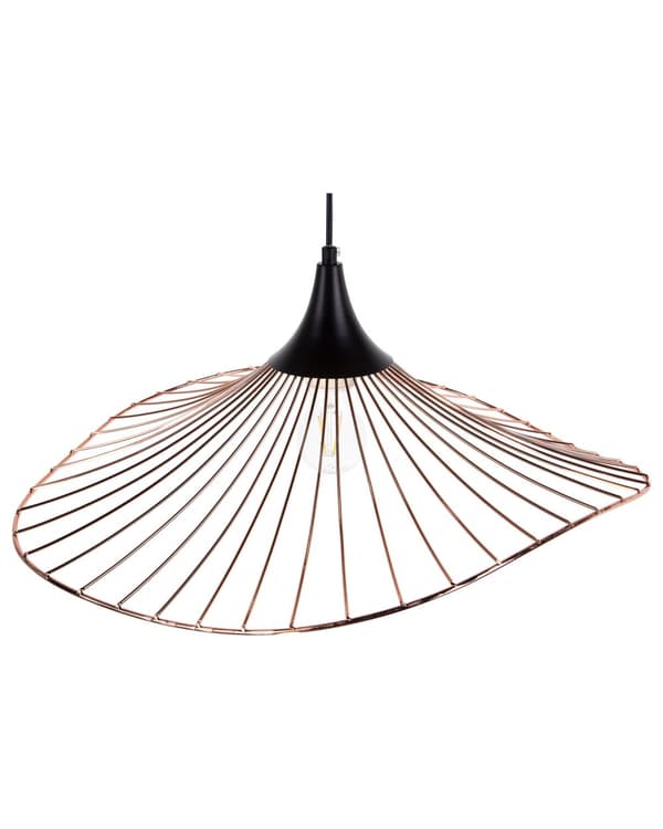 Hängande Lampa Koppar med Svart Öppen Skärm Metall Industriell Design