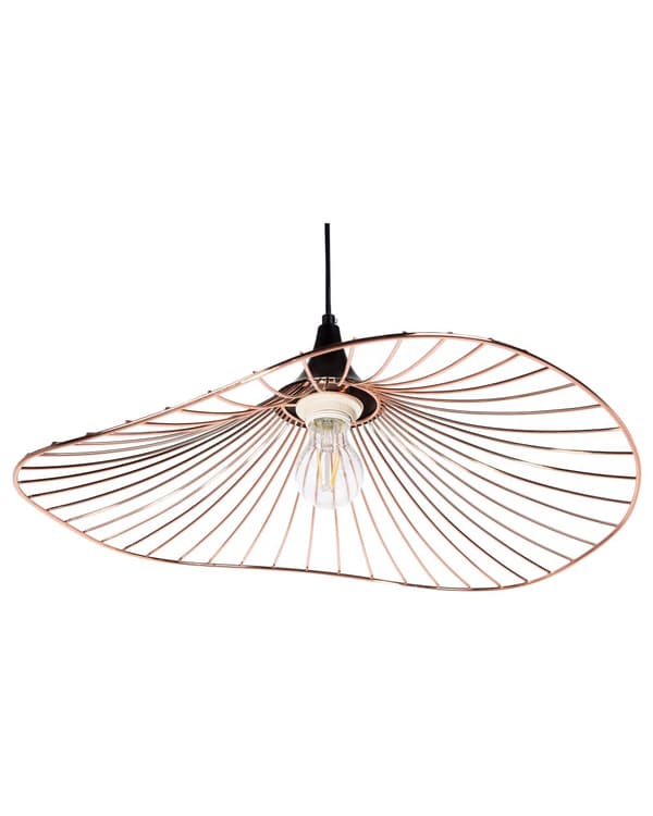 Hängande Lampa Koppar med Svart Öppen Skärm Metall Industriell Design