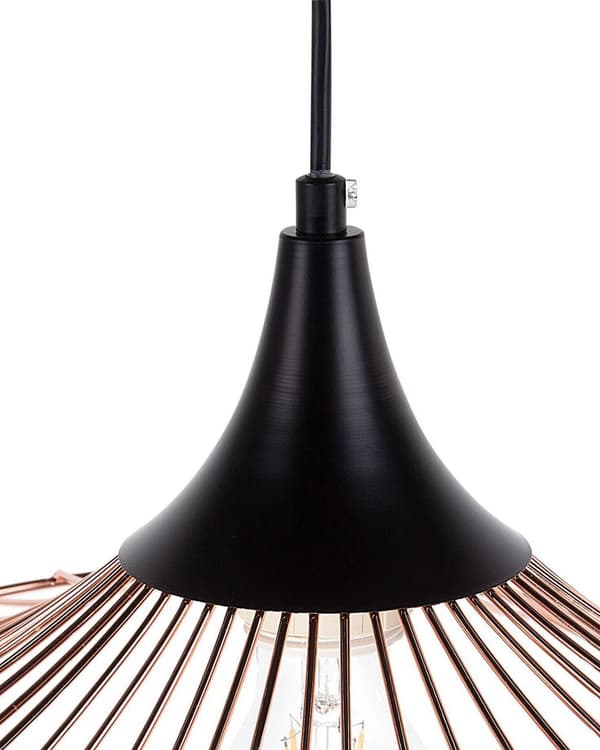 Hängande Lampa Koppar med Svart Öppen Skärm Metall Industriell Design
