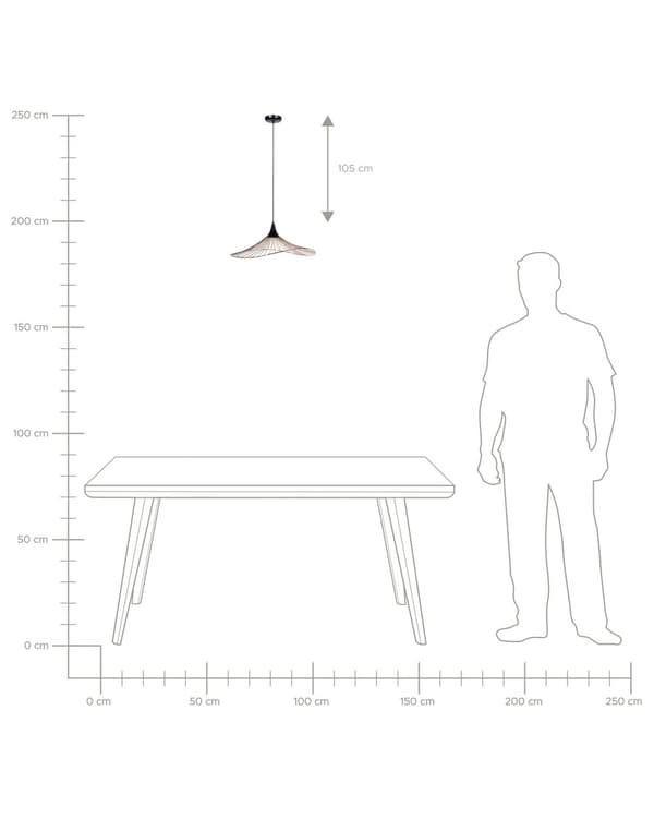 Hängande Lampa Koppar med Svart Öppen Skärm Metall Industriell Design