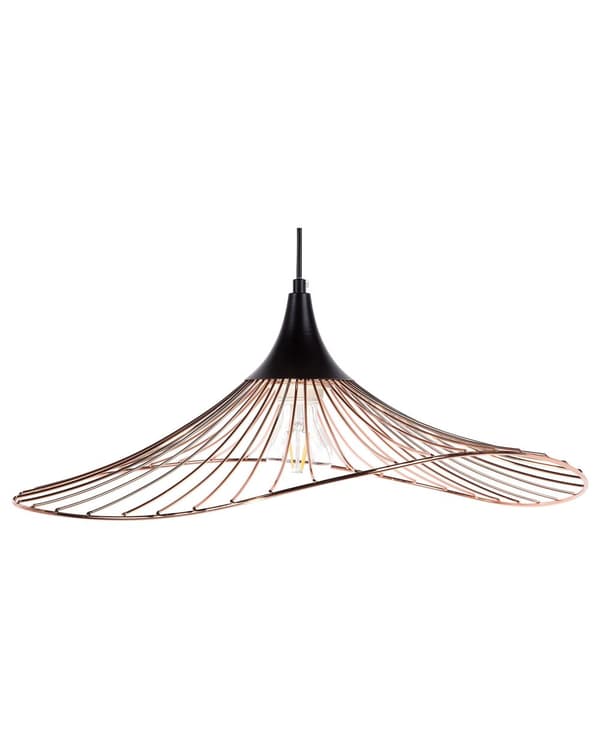 Hängande Lampa Koppar med Svart Öppen Skärm Metall Industriell Design