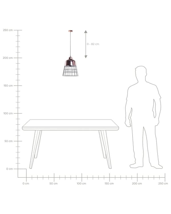 Hängande Taklampa Koppar Industriell