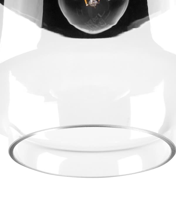 Hängande Lampa Svart Transparent Glas Skärm Geometrisk Rund Modern Design