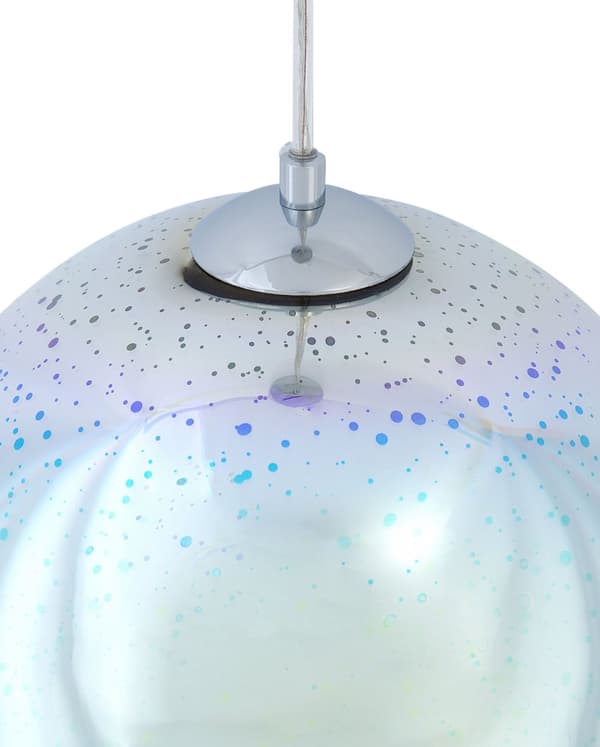 Taklampa Silver Hög Glans Reflektivt Glas Ljuseffekt Rund Form Eklektisk Glamorös Design