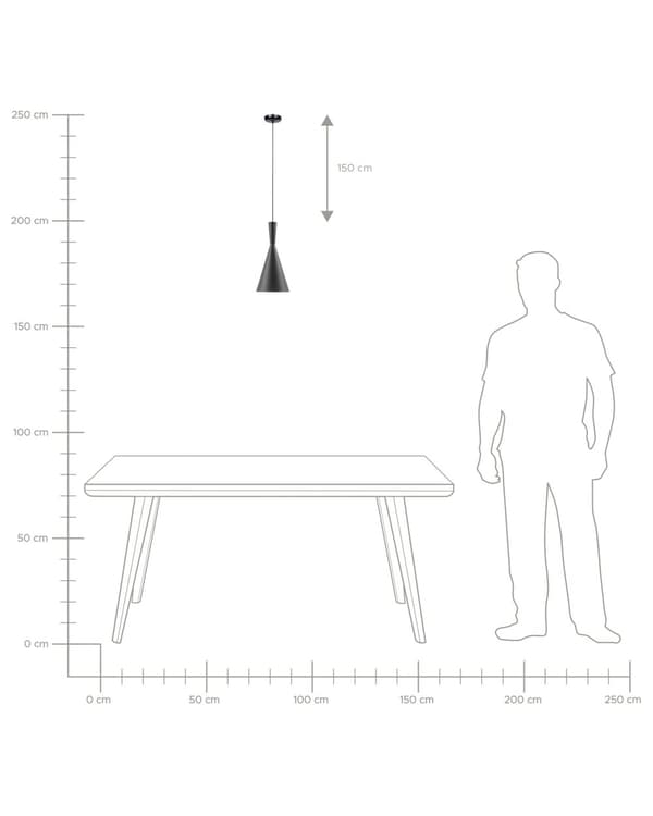 Hängande Taklampa Svart med Guld Skärm Geometrisk Kon Modern Minimalistisk Design