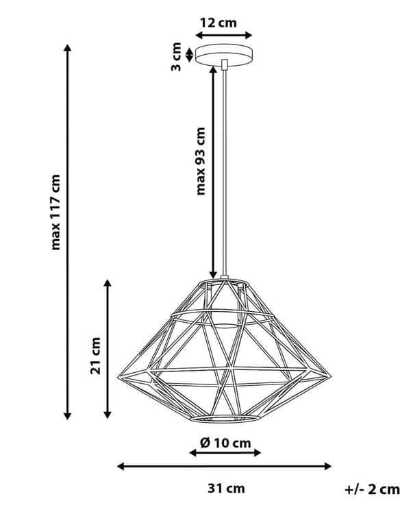 Taklampa Guld Metall 1 Lampa Burform Geometrisk Öppen trådskärm