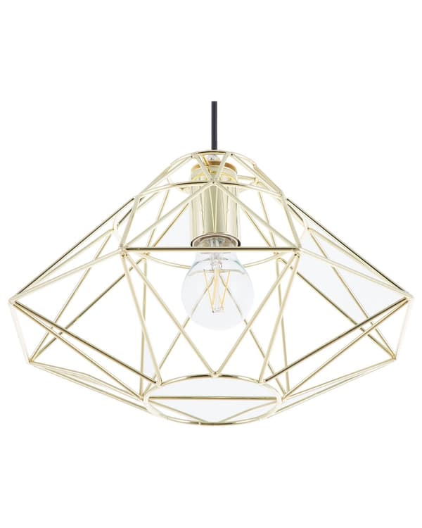 Taklampa Guld Metall 1 Lampa Burform Geometrisk Öppen trådskärm