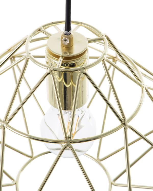 Taklampa Guld Metall 1 Lampa Burform Geometrisk Öppen trådskärm