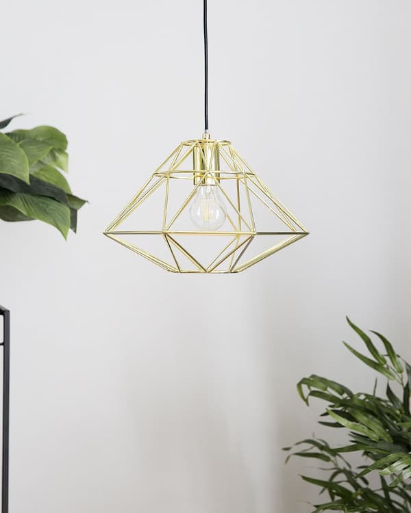 Taklampa Guld Metall 1 Lampa Burform Geometrisk Öppen trådskärm