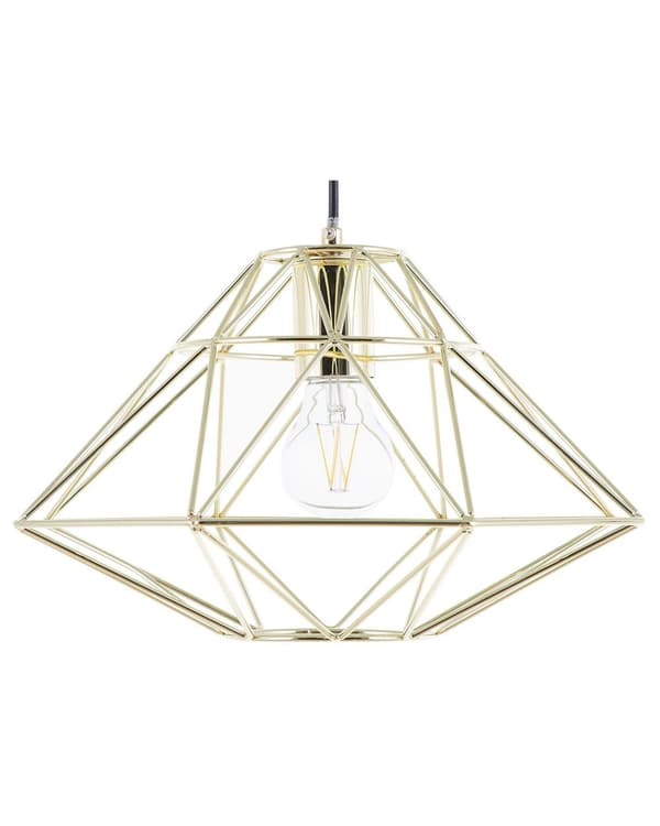 Taklampa Guld Metall 1 Lampa Burform Geometrisk Öppen trådskärm