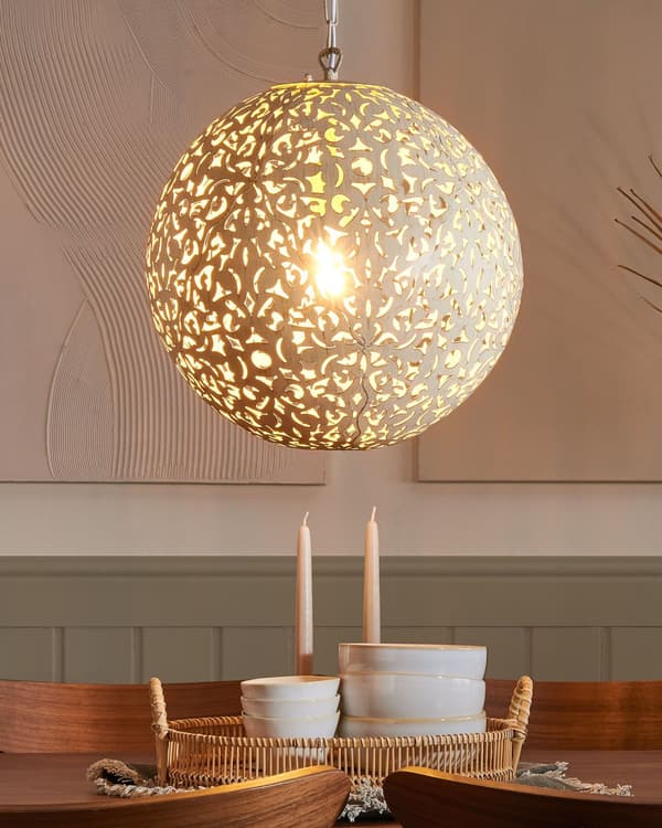 Hängande Lampa Guld Metall Orientalisk Glob Taklampa
