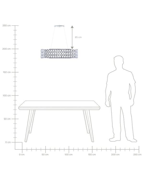 Hängande Lampa Silver Akryl Kristaller Öppen Rund Skärm Eklektisk Design