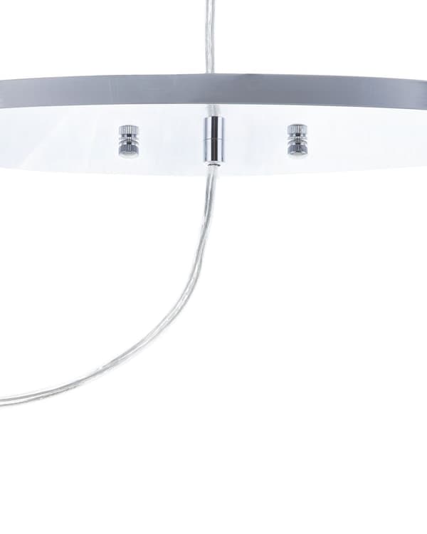 Hängande Lampa Silver Akryl Kristaller Öppen Rund Skärm Eklektisk Design