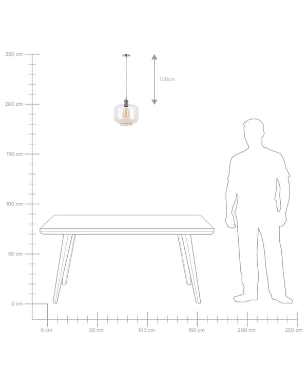 Pendellampa Transparent Glas Arbetslampa Industriell Klassisk Edison