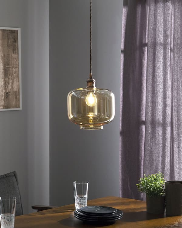 Pendellampa Transparent Glas Arbetslampa Industriell Klassisk Edison