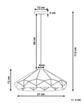 Miniatyrbild 3 av 8: Taklampa Vit Metall 112 cm Hängande Svetsad Geometrisk Skärm Industriell