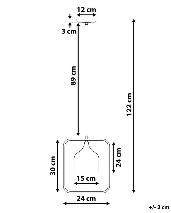 Taklampa Svart Metall 121 cm Kopparram Industriell