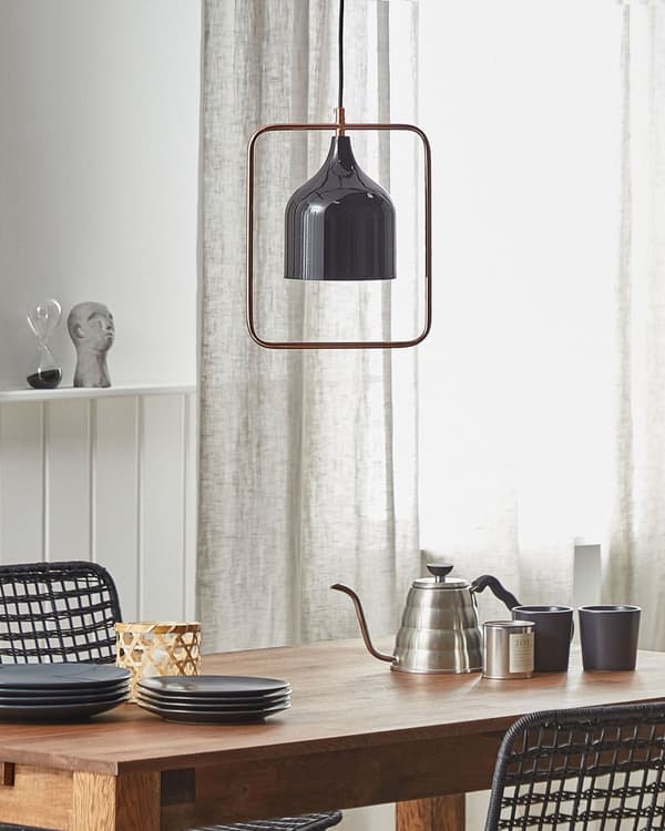 Taklampa Svart Metall 121 cm Kopparram Industriell