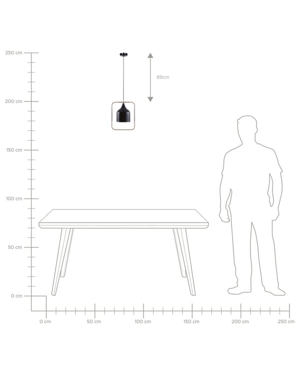 Taklampa Svart Metall 121 cm Kopparram Industriell