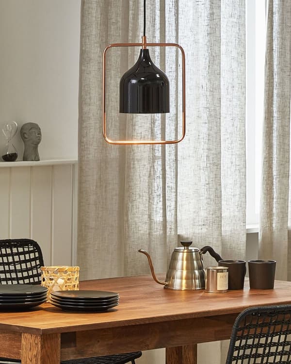 Taklampa Svart Metall 121 cm Kopparram Industriell