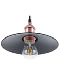 Miniatyrbild 5 av 8: Hängande Lampa Svart Metall Industriell Stil Taklampa 22 cm