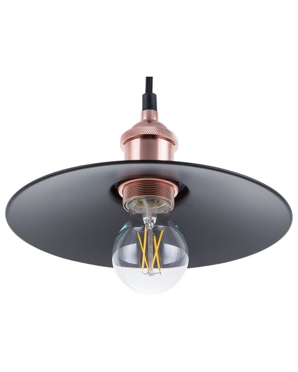 Hängande Lampa Svart Metall Industriell Stil Taklampa 22 cm