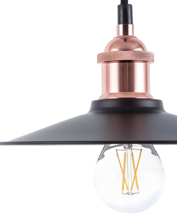 Hängande Lampa Svart Metall Industriell Stil Taklampa 22 cm