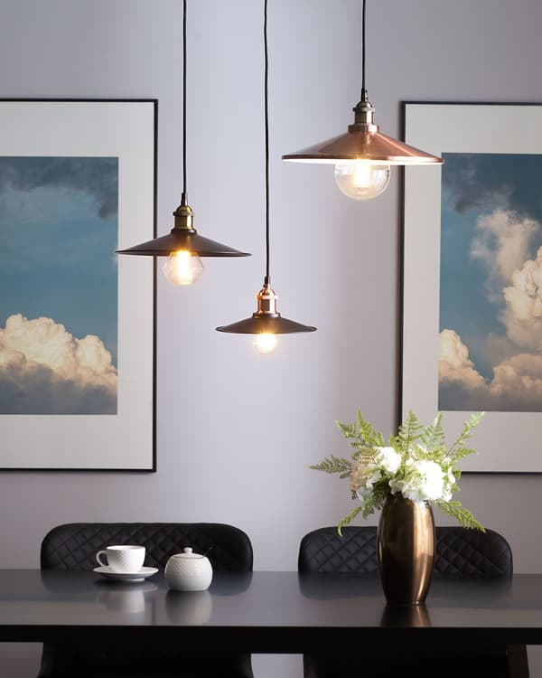 Hängande Lampa Svart Metall Industriell Stil Taklampa 22 cm