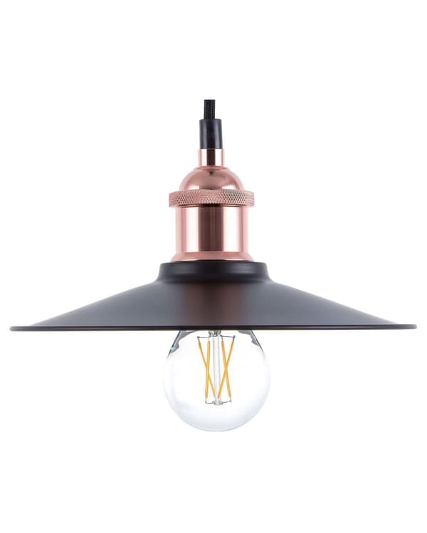 Hängande Lampa Svart Metall Industriell Stil Taklampa 22 cm