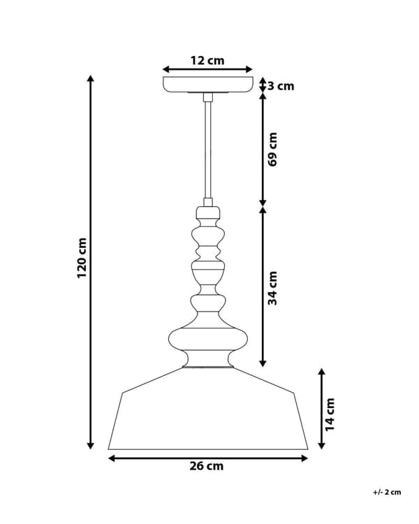 Taklampa Svart Metall Modern Klockform Elegant Kök