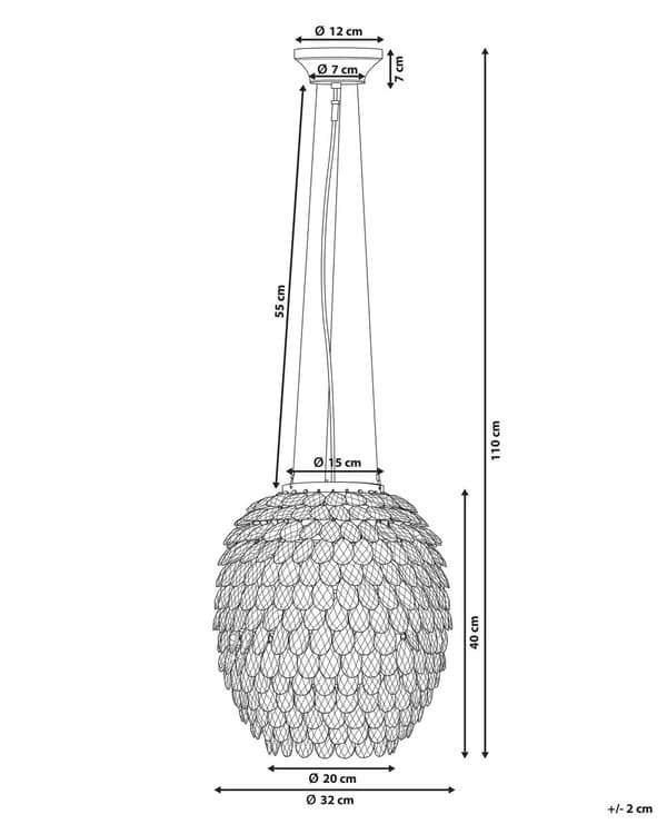 Taklampa Silver Kristaller 110 cm Hängande Omgivande Ljus Glam
