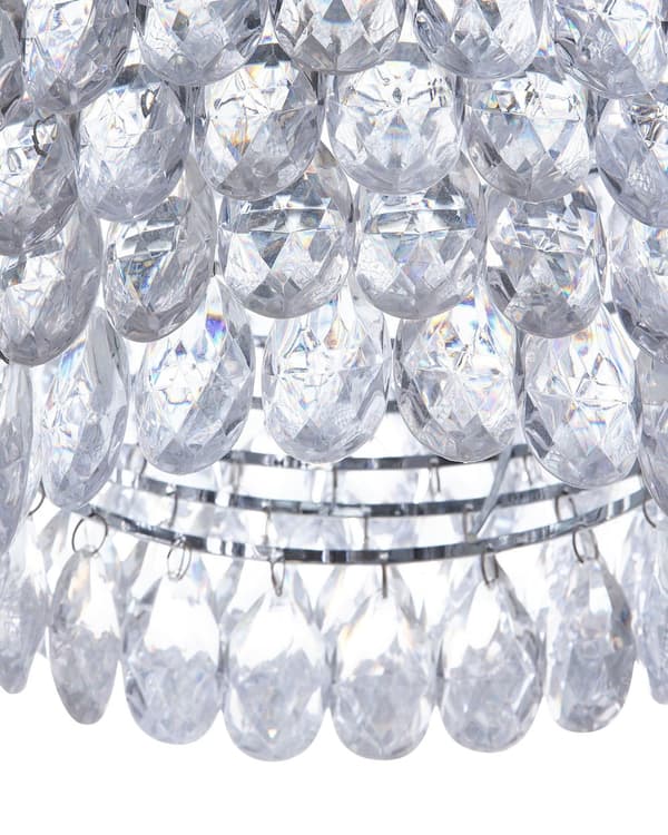 Taklampa Silver Kristaller 110 cm Hängande Omgivande Ljus Glam