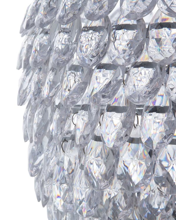 Taklampa Silver Kristaller 110 cm Hängande Omgivande Ljus Glam