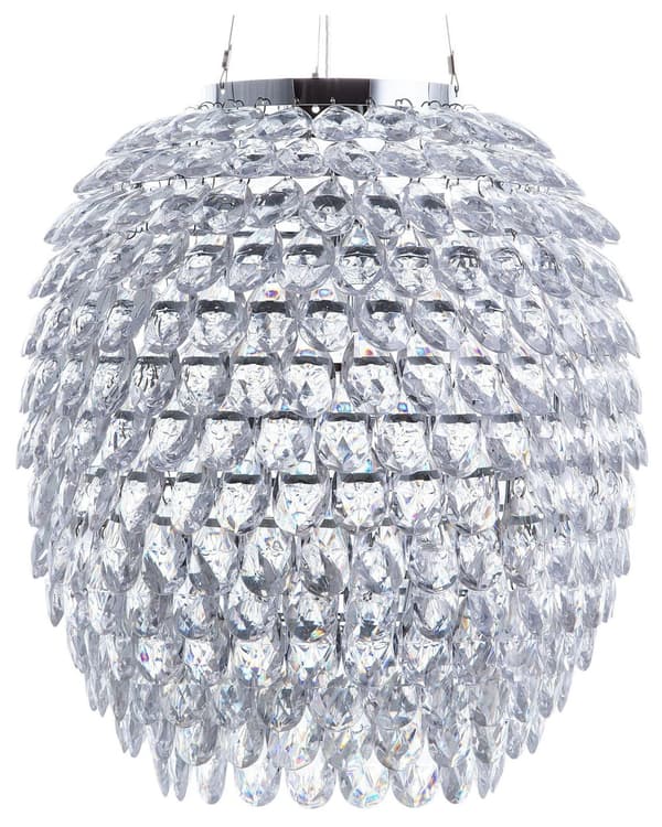 Taklampa Silver Kristaller 110 cm Hängande Omgivande Ljus Glam