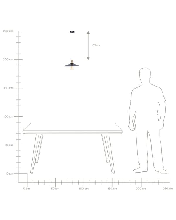 Hängande Lampa Svart Metall Industriell Stil Taklampa 30 cm