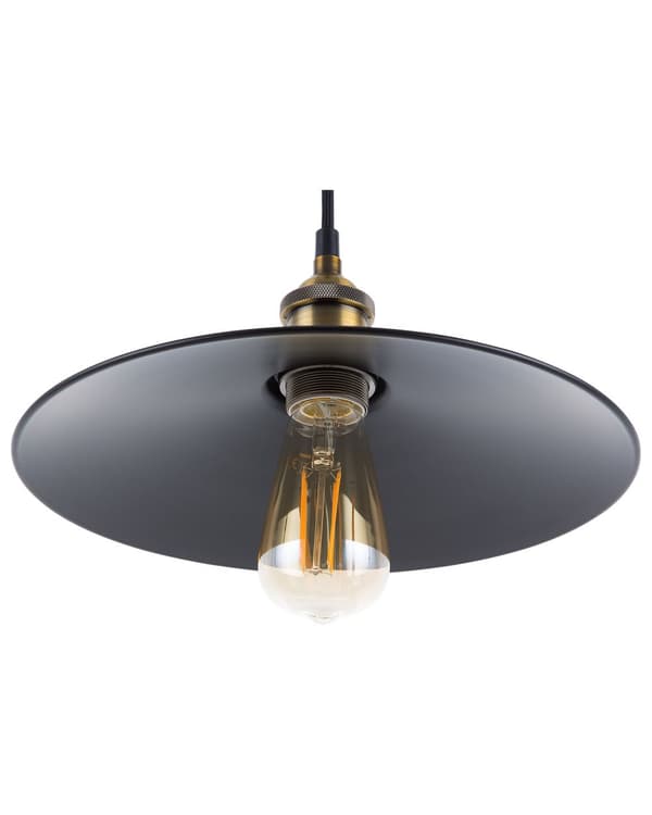 Hängande Lampa Svart Metall Industriell Stil Taklampa 30 cm