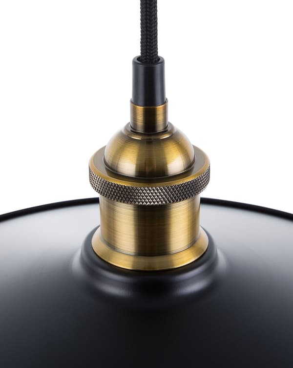 Hängande Lampa Svart Metall Industriell Stil Taklampa 30 cm