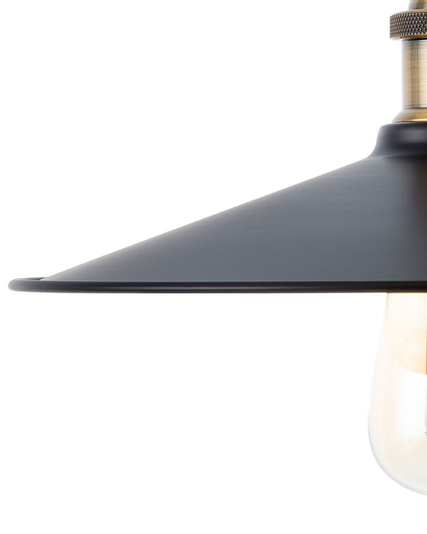 Hängande Lampa Svart Metall Industriell Stil Taklampa 30 cm