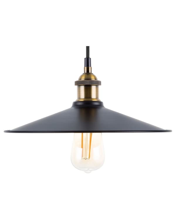 Hängande Lampa Svart Metall Industriell Stil Taklampa 30 cm
