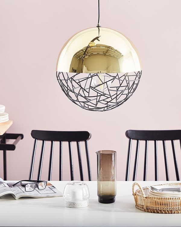 Hängande Lampa Guld och Svart 1 Lampa Glob Modern