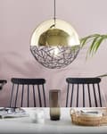 Miniatyrbild 2 av 9: Hängande Lampa Guld och Svart 1 Lampa Glob Modern