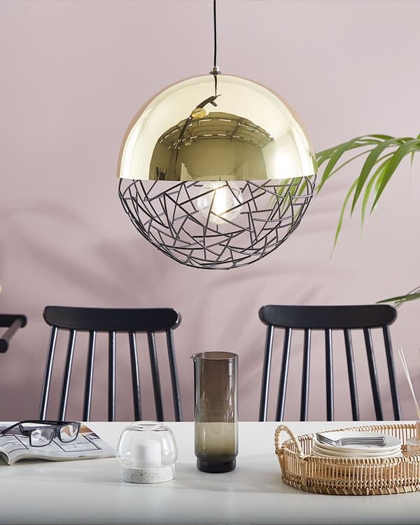 Hängande Lampa Guld och Svart 1 Lampa Glob Modern