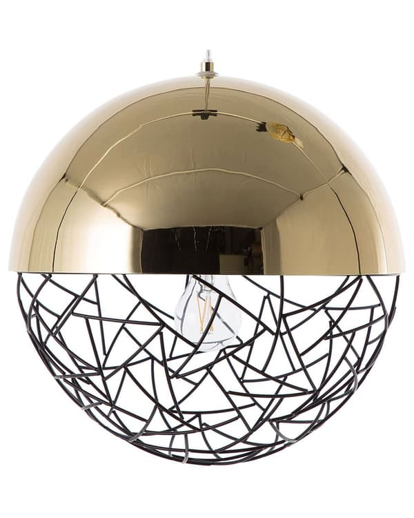 Hängande Lampa Guld och Svart 1 Lampa Glob Modern