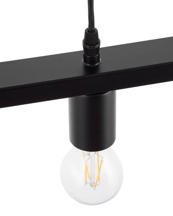 Taklampa Svart Metall 5 lampor Rektangulär Industriell Stil