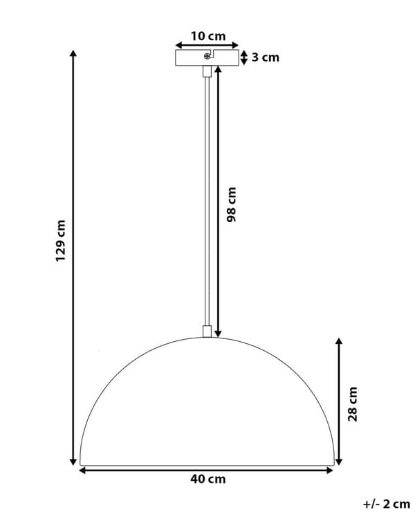Hänglampa 1 Lampa Vit Halv Glob Metall Industriell Modern