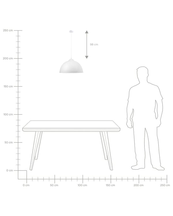 Hänglampa 1 Lampa Vit Halv Glob Metall Industriell Modern