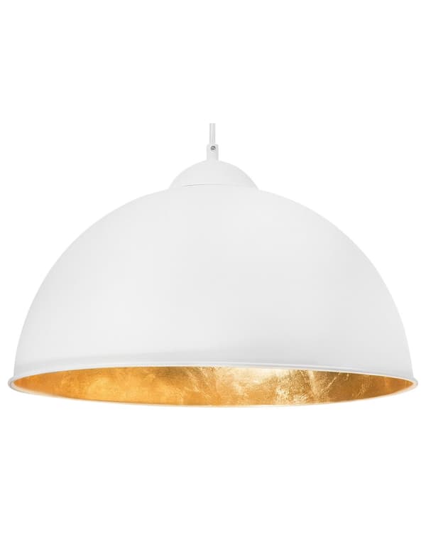 Hänglampa 1 Lampa Vit Halv Glob Metall Industriell Modern
