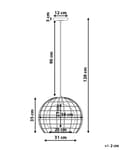 Miniatyrbild 3 av 9: Taklampa Svart Metall 128 cm Hängande Burskärm Industriell